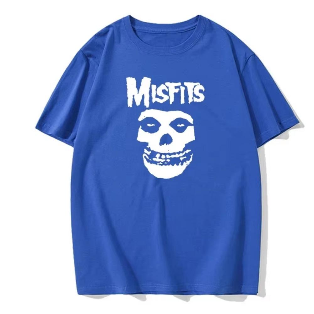 Men's Hip-hop Punk Skull Misfits Brand Cotton Short-sleeved T-shirt Cool Design Men's Summer Round Neck Fashion Versatile Basic