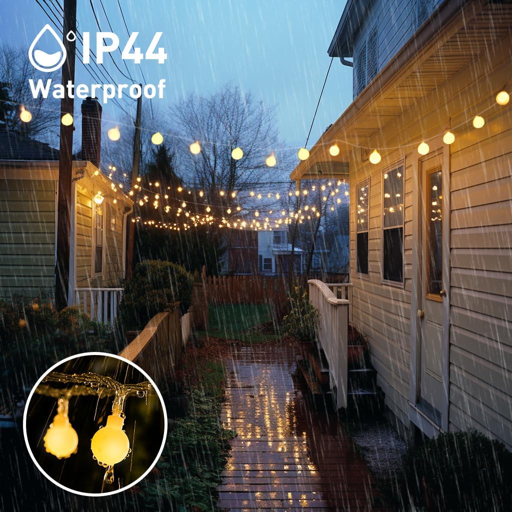 JMEXSUSS 100 LED Globe String Lights Indoor Bedroom, 33ft Classroom Lights | Connectable Warm White Christmas Lights Plug In with Remote, 8 Modes