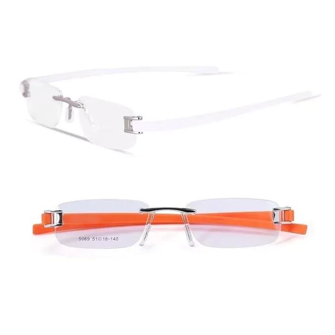 

RSINC Combo Rimless Frame eyeglasses for unisex Silver Orange-Silver White Tag JL156426881331