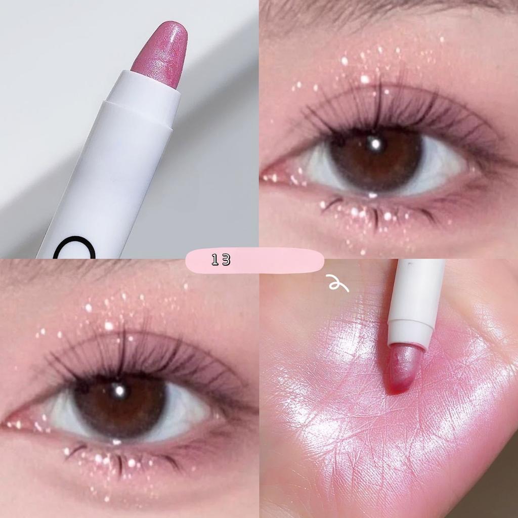 Pearlescent Lying Silkworm Pencil Glitter Highlighter Pen Brightening Eyes Stick White Silver Eye Makeup Waterproof Long-lasting