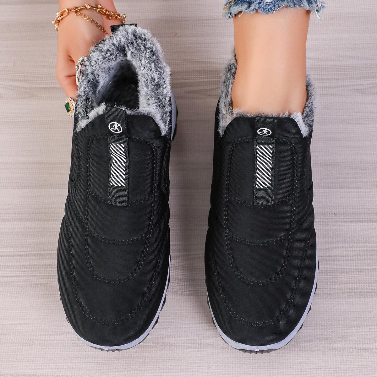 

Зимние женские кроссовки с неглубокой подошвой, сохраняющие тепло, хлопковые туфли на платформе, новые бархатные повседневные ботильоны для женщин, зимние ботинки 41 чёрный