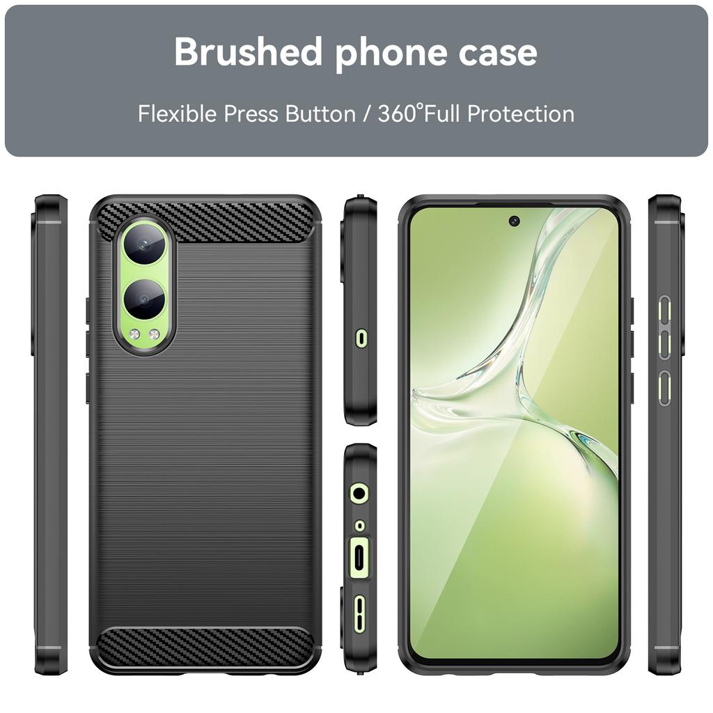 For Oppo K12x 5G (China)/OnePlus Nord CE4 Lite 5G Case Brushed TPU Phone Cover Carbon Fiber Texture