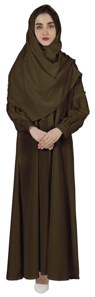 Bimba Women's  Abaya  Islamic Prayer Dress With  Hijab Scarf  Cuff On Sleeve  Muslim