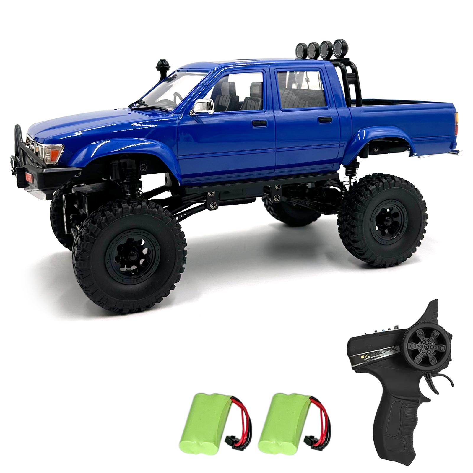 

1:16-масштабний автомобіль з дистанційним керуванням, 2,4 ГГц 4WD електричний позашляховик із фарами, 3 2 battery синій