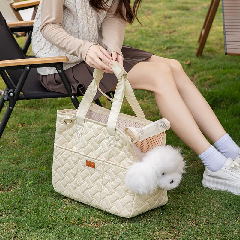 Okiki Taška na přepravu psů a koček s podložkou Malá taška na přepravu psů, koček, králíků Pet Tote Taška přes rameno 2WAY Látková Vycházka Prevence katastrof Evakuace Procházka