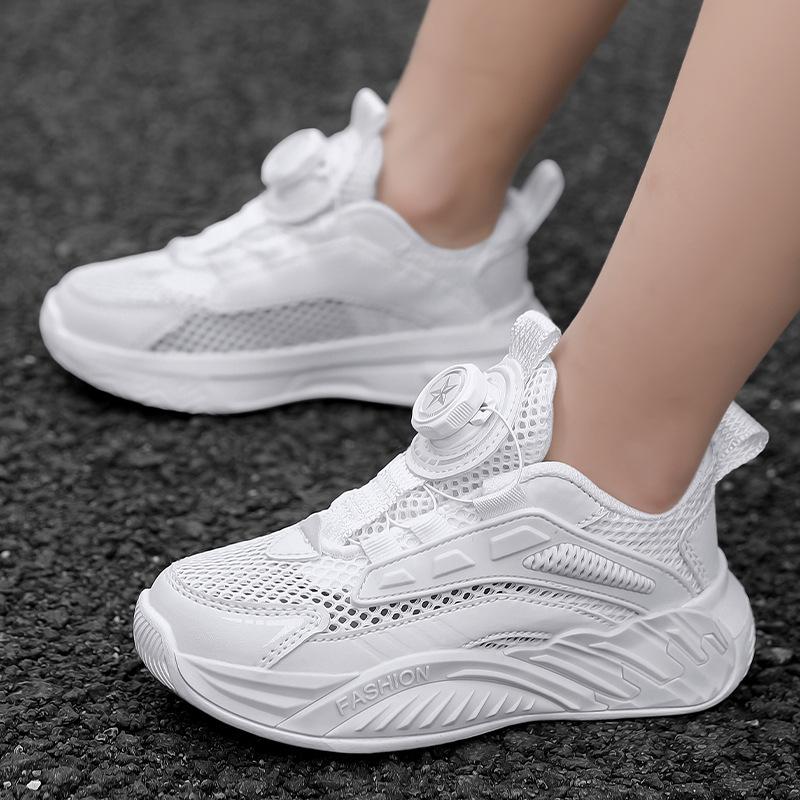 Boys Shoes Little White Shoes Mesh Breathable Summer 2025 New Children's Sports Dad Mesh Shoes Middle School Children and Primary School Students
