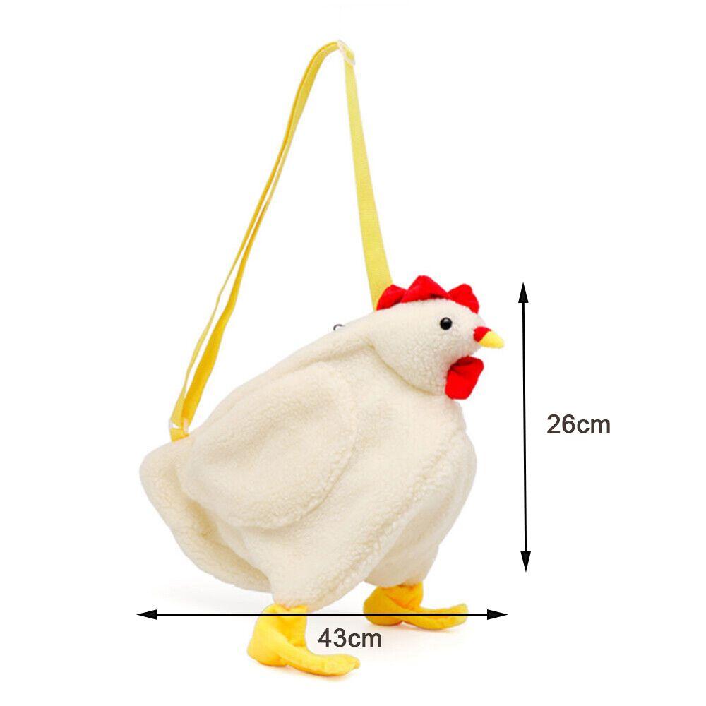 Fashion Women Hen Shape Plush Bag Cute Cartoon Chicken Shoulder Bag Work Travel Satchel For Women Girl Handbags Crossbody Bag