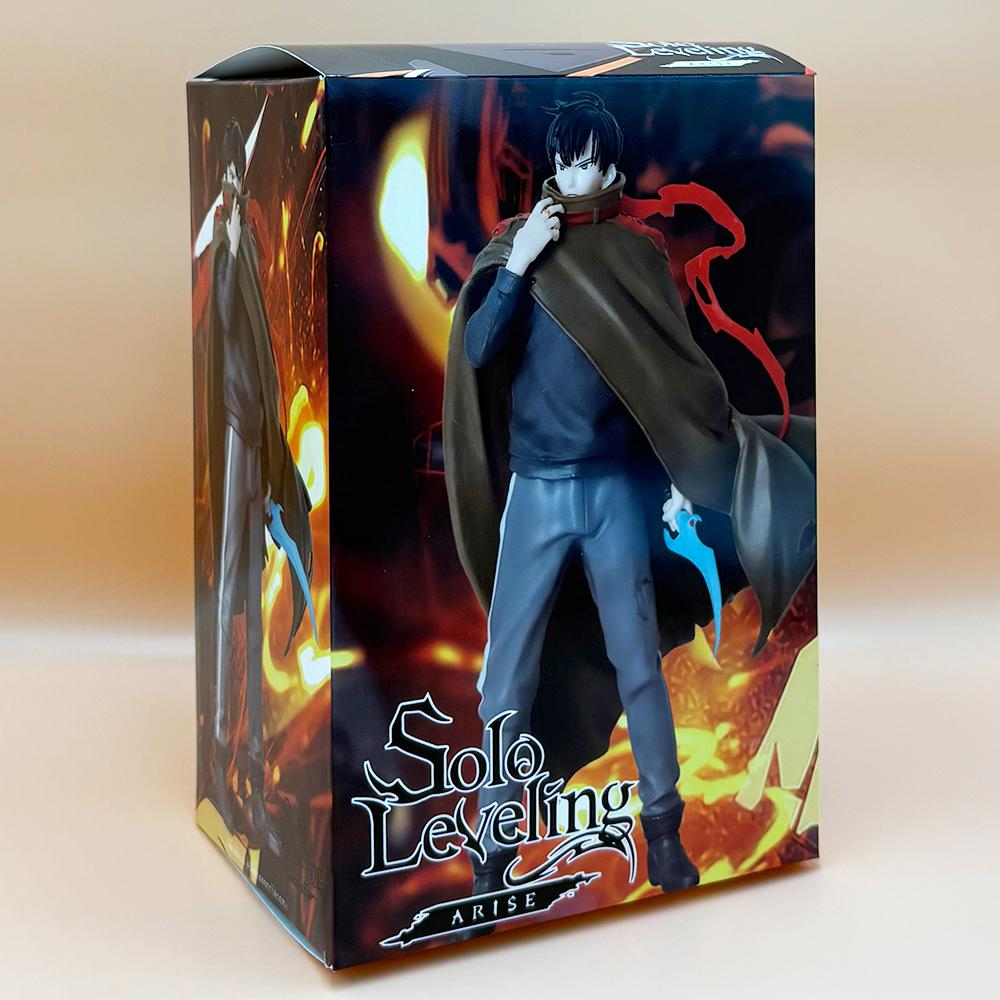 Solo Leveling Sung Jin Woo Cloak Anime Figure 21CM Collectible Model Doll Toys Gifts