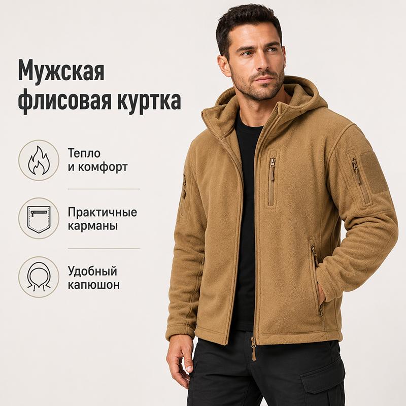 Men's Jackets - Men's Hunting Fleece Jacket Hiking Hunting Outdoor Fleece Tactical Jacket Winter Warm Full Zip Military Hoodies Multi-Pockets