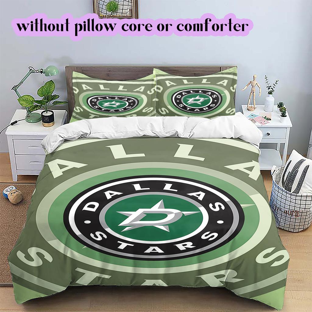 Ice Hockey Logo Pattern Bedding Quilt Set Quilt Cover Pillowcase Home Decoration Birthday Gift (1*duvet Cover+ 2*pillowcase, Without Core)