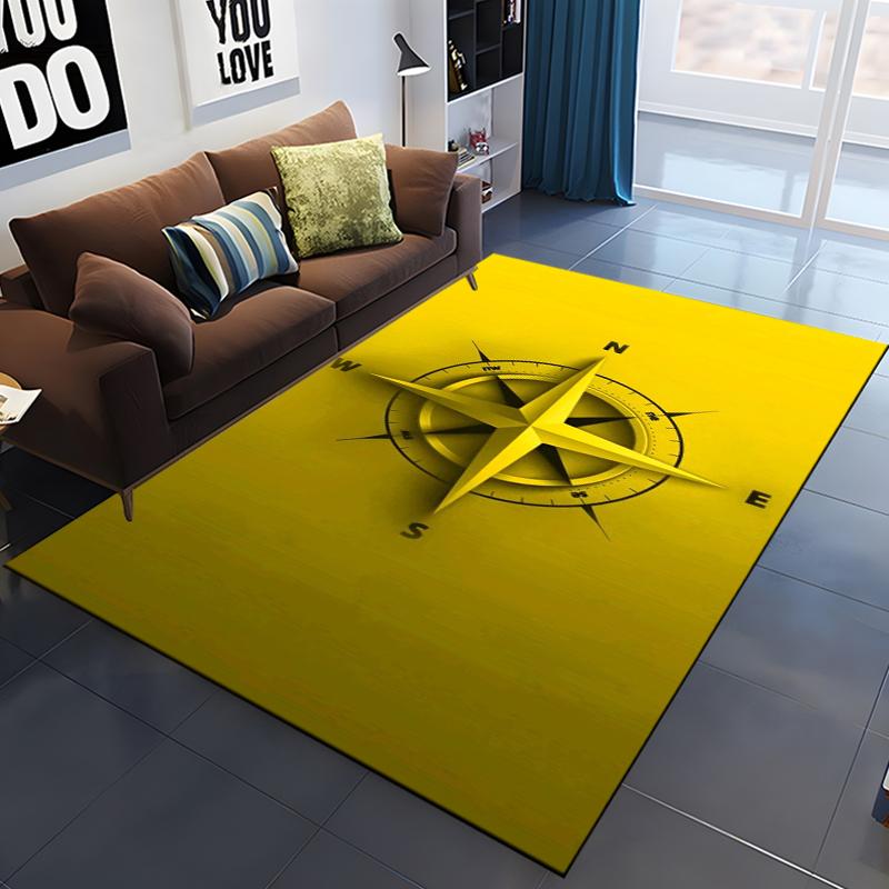 3D Retro Compass Map World Map Area Rug,Carpet Rug for Living Room Bedroom Sofa Decoration,Kitchen Doormat Non-slip Floor Mat