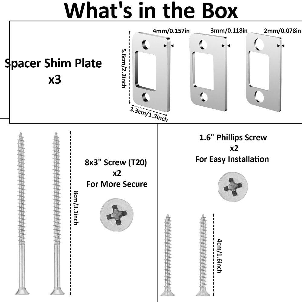 Universal Standard Door Strike Shim Plates Door Reinforcement Backplate  Residential Use