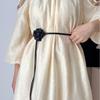 Thin Flower Fabric Waist Belt Women Decorative Dress Sub Accessory Soft Rope