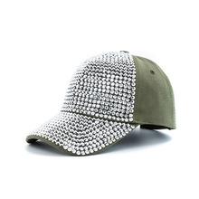 Neue Mode Damen Diamant-Inlay Kappe Frühling Sommer Hip Hop Kpop Tanz Baseballkappen Einfach Unifarben Party Straßenhut