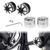 2x Motorcycle Front Axle Nut Covers Caps Aluminum Black/Chrome For Harley Sportster Touring Softail Dyna VRSC Fat Bob Wide Glide