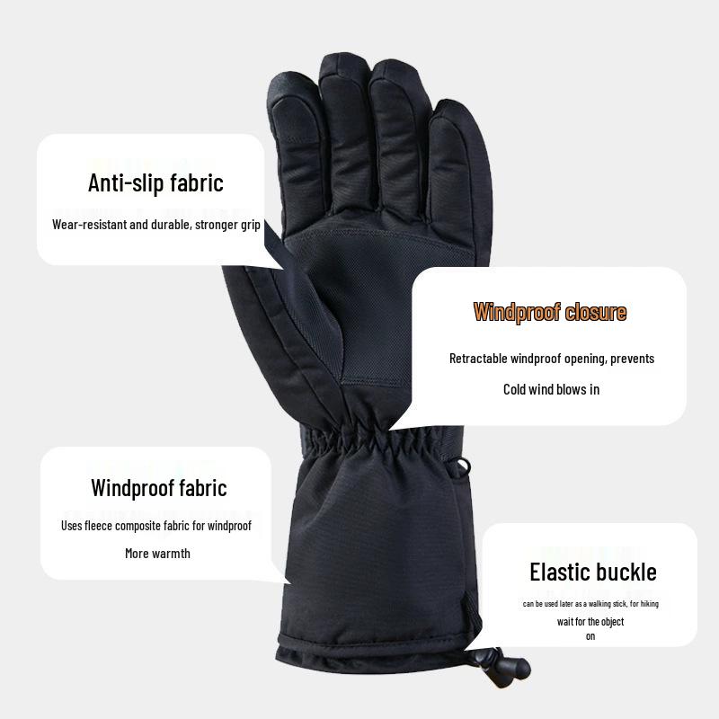Unisex Electric Heated Gloves for Cold Protection: Rechargeable, Thickened for Outdoor Skiing & Cycling