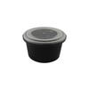 Disposable 16oz Black Plastic Soup Container with Secure Lid