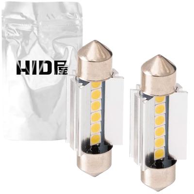 HID-YA T10 37mm LED Room Lamp License Plate Light T10x37mm 150lm 6500K White Set of 2 Heatsink Feston Bulb