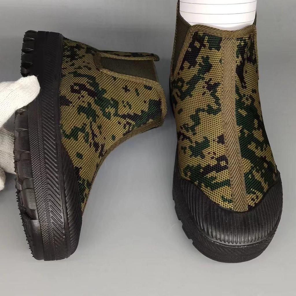 High-Top Yellow Canvas Labor Shoes: Unisex Spring/Autumn Outdoor Rubber Work Footwear