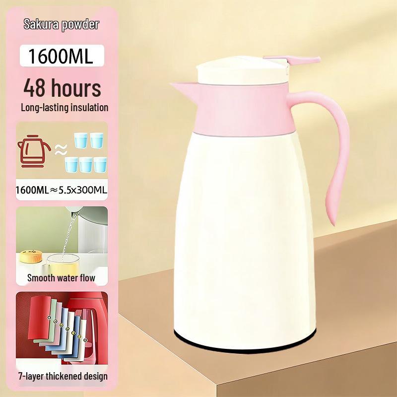 Large Capacity Insulated Glass Liner Thermos: Home, Dorm, Office Hot Water and Tea Pot
