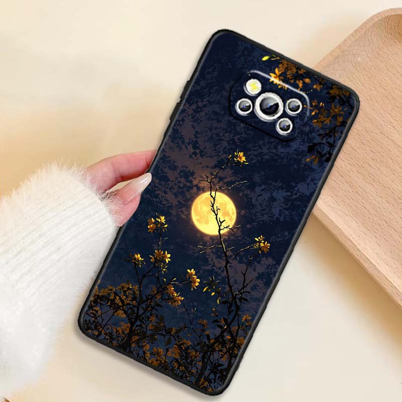 Cosmic Starry Sky Pattern Phone Case For Xiaomi Mi Poco F3 F4 F5 F6 X3 X4 X5 X6 X7 M3 M4 M5 M6 M7 GT Pro 5G Black