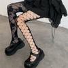 Lolita Fishnet Socks Printing Pantyhose Hollow Lace Tights Female Stockings Body Stockings