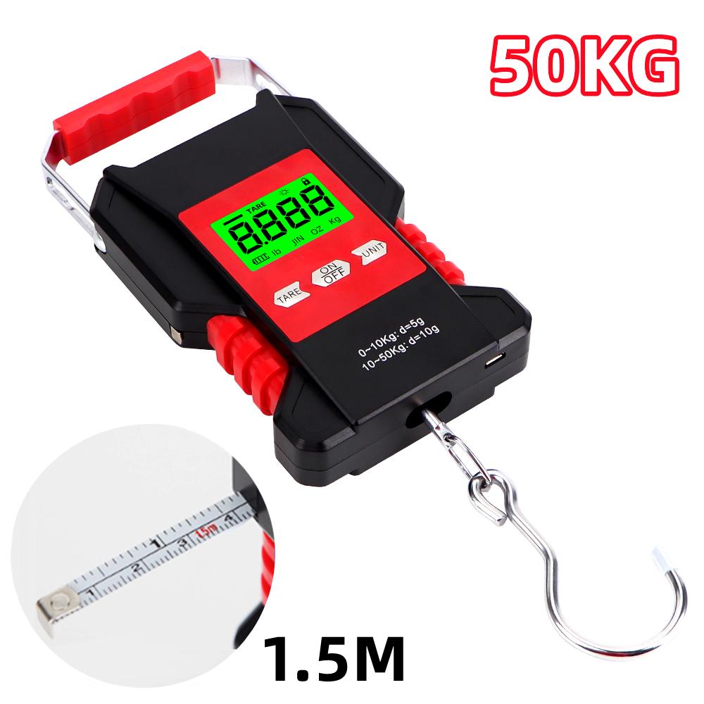 50kg/5g Fishing Scales LCD Digital Waterproof Hanging Scale Mini Electronic Travel Luggage Balanca Portable Weighing Scales