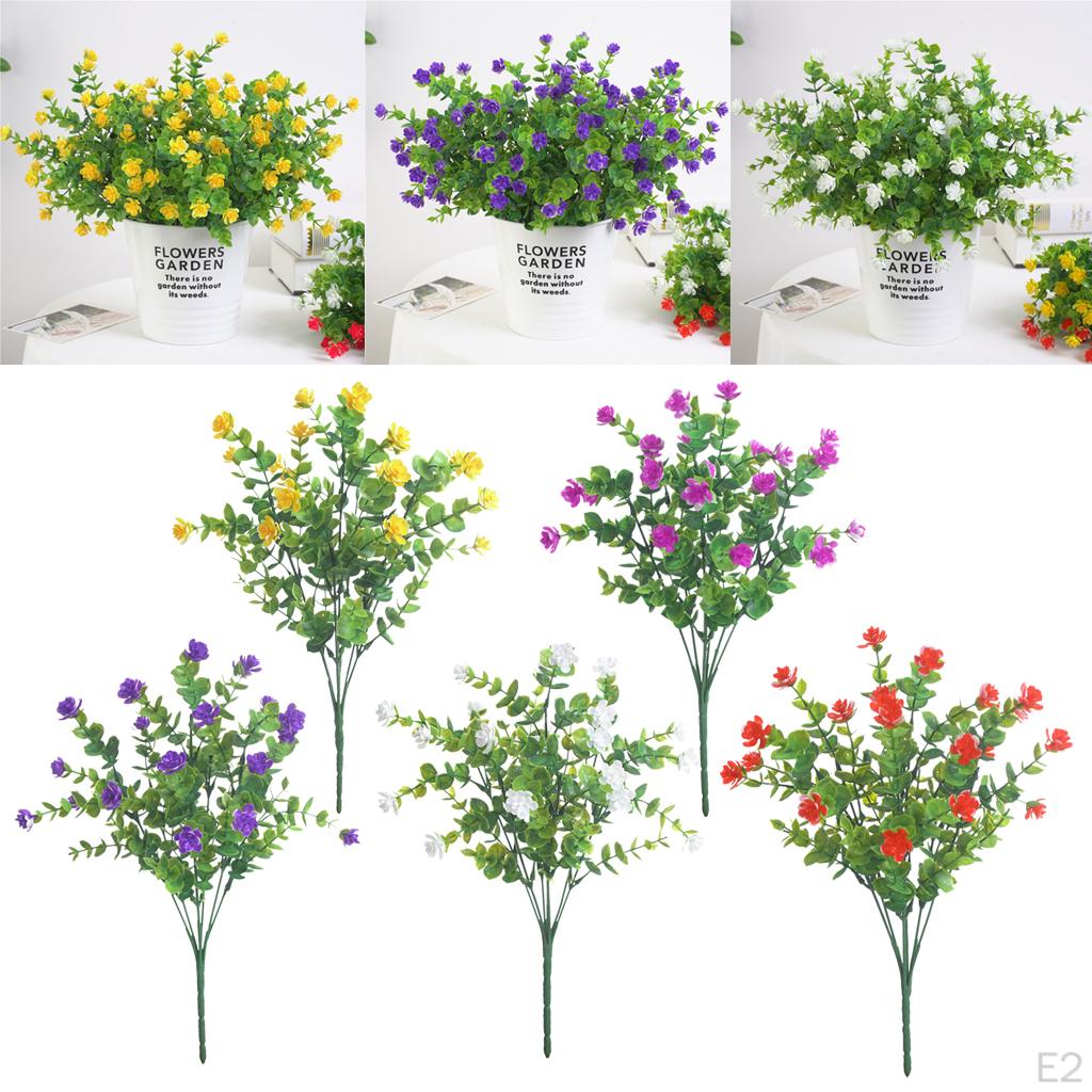 7 Branches Eucalyptus Rose Flower Bunch Floral Arrangement