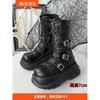 Damen Original Subkultur Plateau Punk Stil Spice Girls Funktioneller Wind Mittelhohe Stiefel 7cm