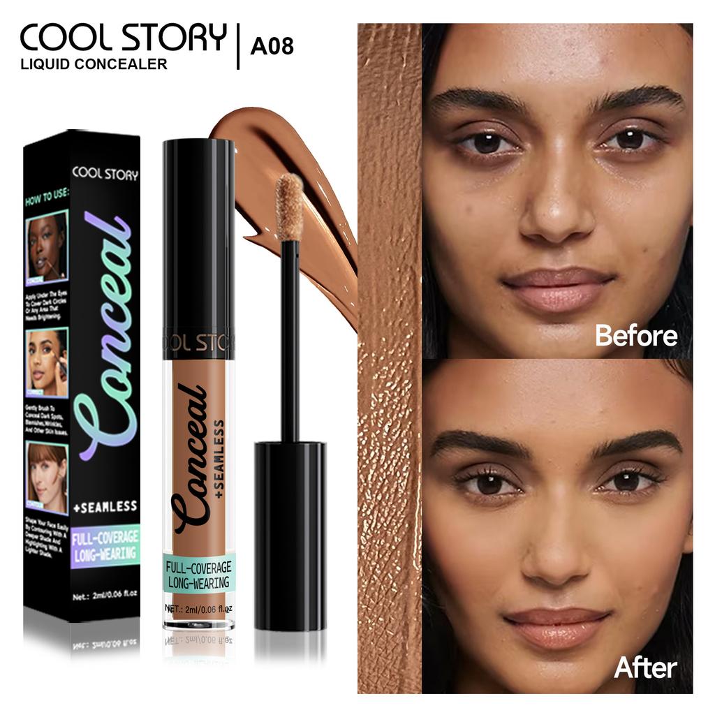 Concealer Covers Acne Marks, Dark Circles, Spots, Tattoos, Scars, Contouring Foundation, Long-lasting Waterproof and Quick-drying Liquid Concealer