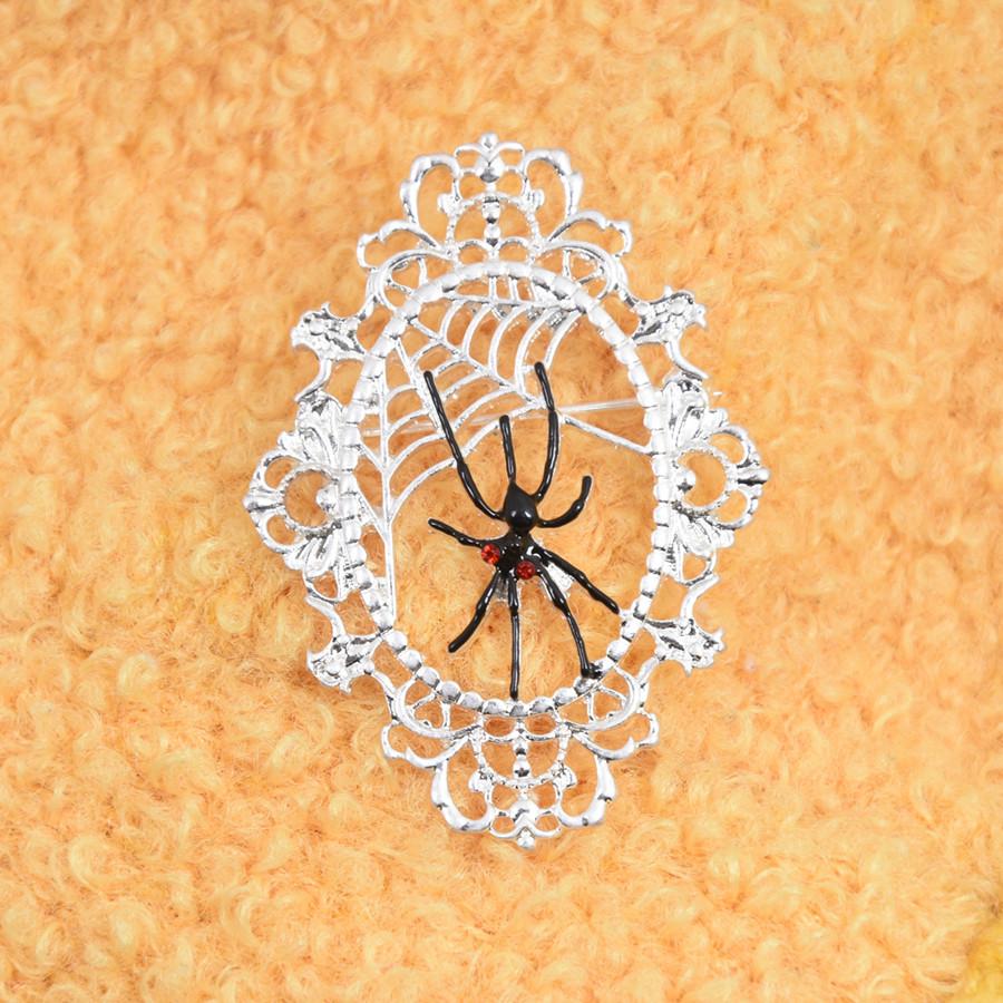 

Преувеличенная брошь-паук со стразами: Европейский и американский Хэллоуинский модный аксессуар