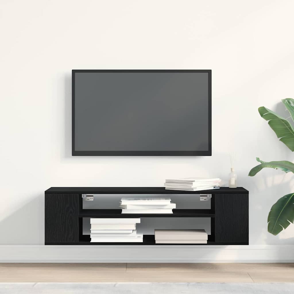 TV Cabinet 100 X 30 X 26.5 Cm Black Oak Effect