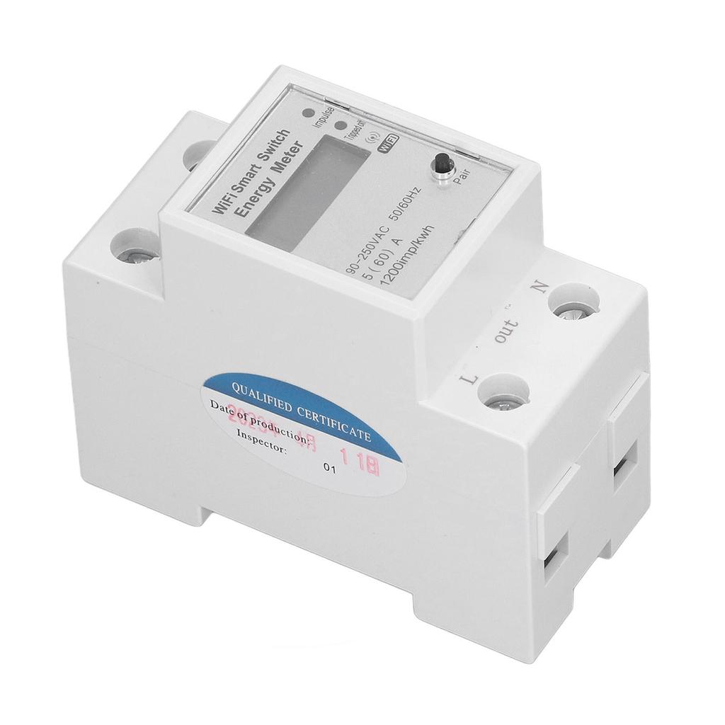 Wifi Energy Meter Circuit Breaker Mobile APP Voice Control Single Phase DIN Rail Type Smart Power Me