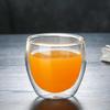 Household Borosilicate Glass Coffee Cup, Water Cup, Juice Cup, Milk Cup, Double-Layer Transparent Glass Egg-Shaped Cup