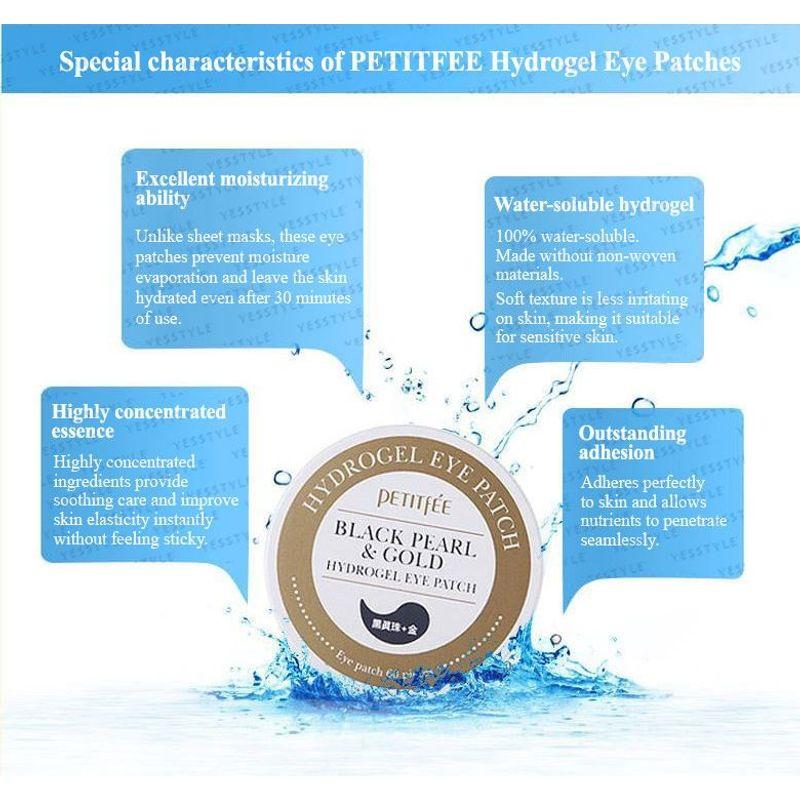 Petitfee Black Pearl & Gold Eye Patch 60pcs