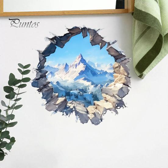 Modern Minimalist Room Decor Snow Peak Wall Sticker, 3D Landscape Decorative Decal, Durable Mountain Stickers PVC Waterproof Window Film, for