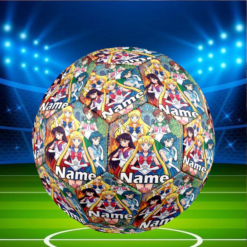 Custom Name Personalized Sailor Moon Print Size 5 Soccer Ball Training & Match Football, for Team, Kicking, Gift for Football Enthusiasts