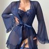 Sexy sexy Nachthemd Pyjama Damen Nachthemd Spitze Netz Schal Zweiteiler Set