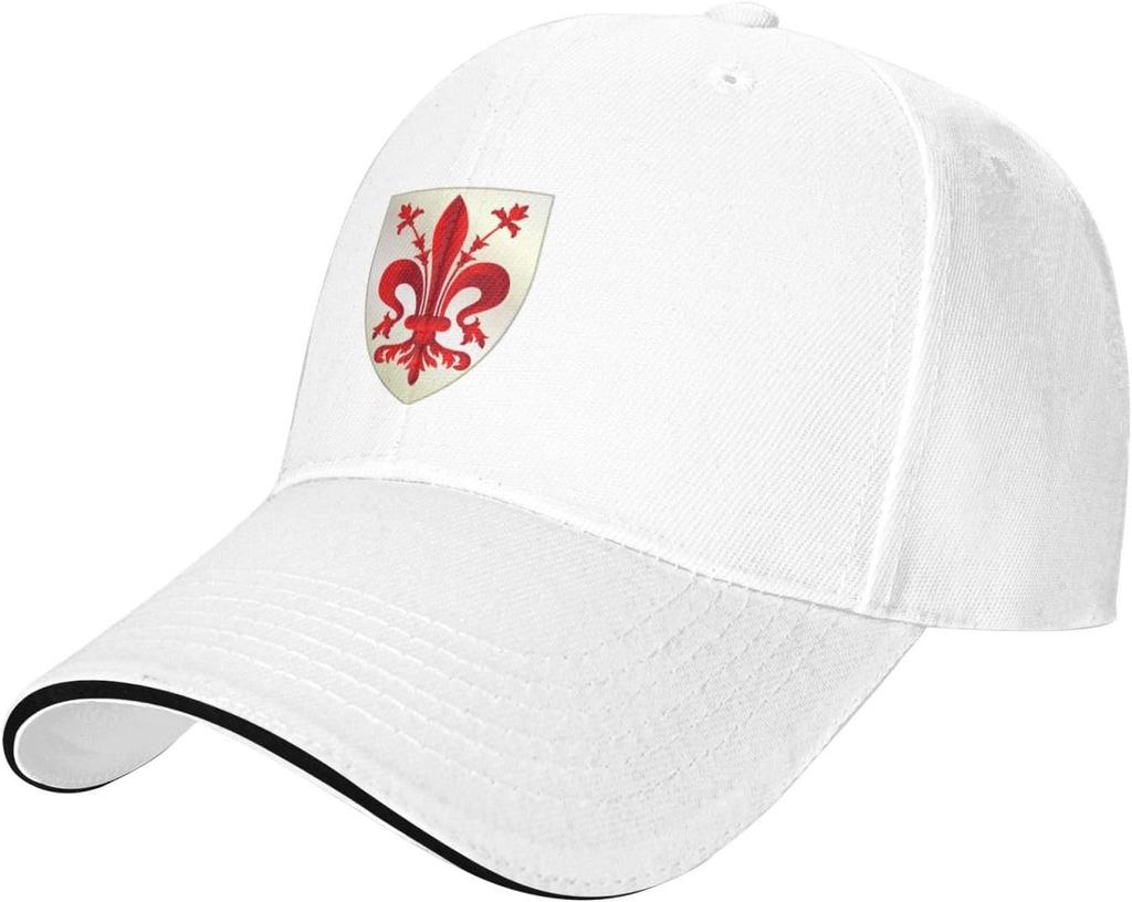 Florence Fleur De Lis Crest Baseball Cap Polyester Casual Adjustable Sport Sun Protection Adult
