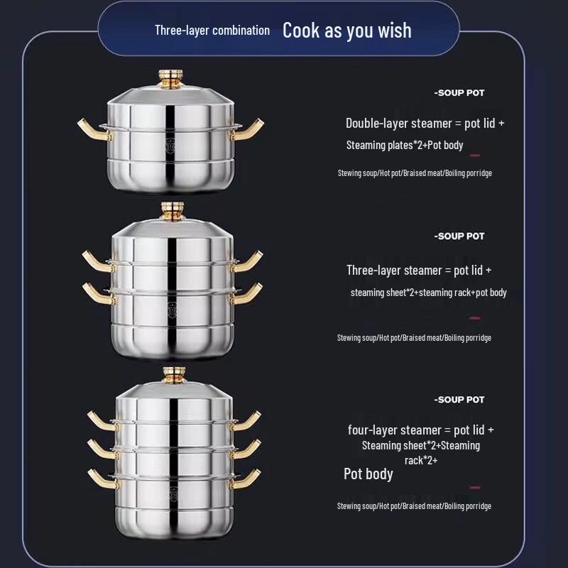 DUTRIEUX Food-Grade 316 Stainless Steel Steamer Pot