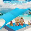 Outdoor Beach Sun Shade Portable UV Protection Family Camping Beach Tent Canopy with Storage Bag for Beach Camping Party Picnic