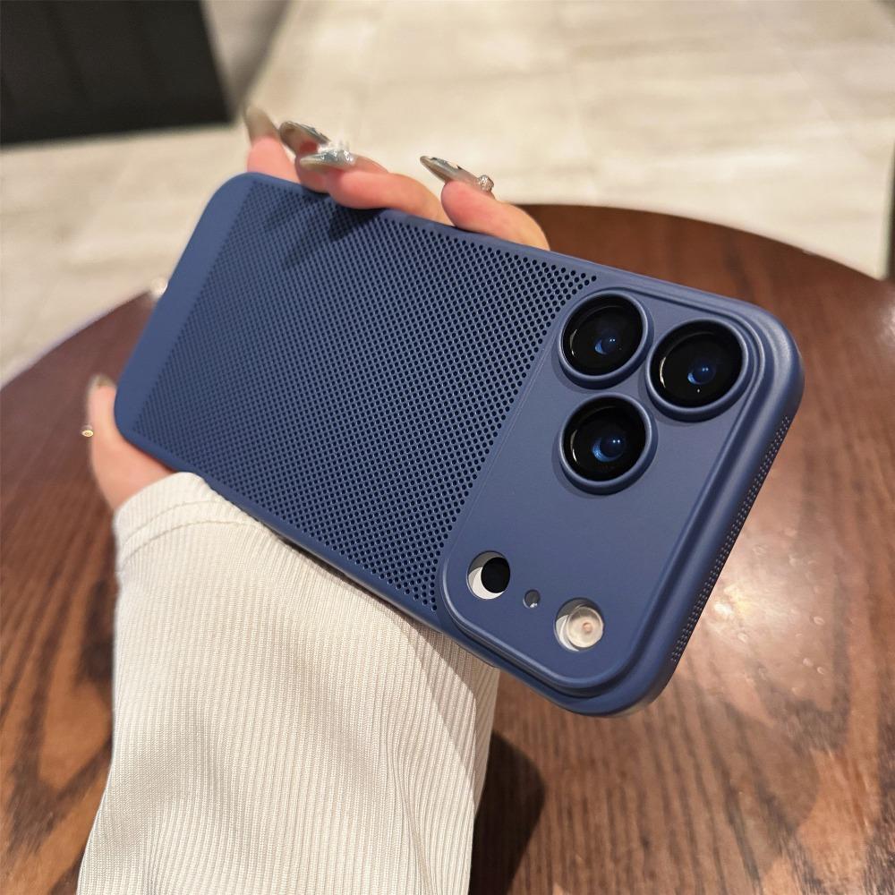 Fashion Honeycomb Cooling Breathable Phone Case For IPhone 17 Pro Max 16 15 14 13 Plus Impact Resistant Heat Dissipation Cover