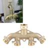 G3/4 Brass 4‑Way Garden Hose Splitter Ball Valve Hose Adapter Water Faucet Valve Connector
