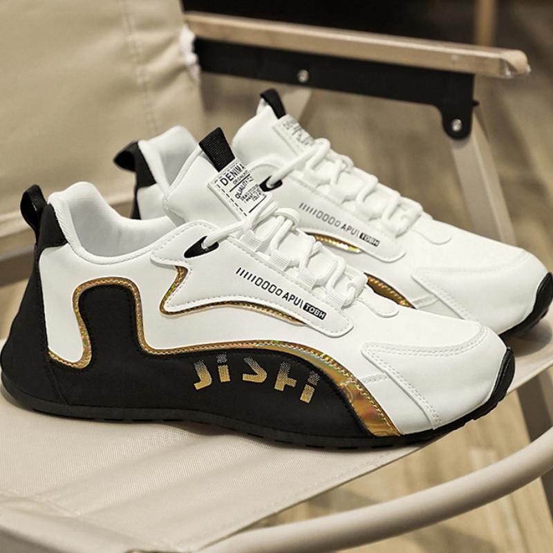 Men's PU Leather Sneakers Mesh Casual Shoes Lightweight Soft Men Sport Running Shoes Platform Vulcanized Shoe 47 Tenis Masculino