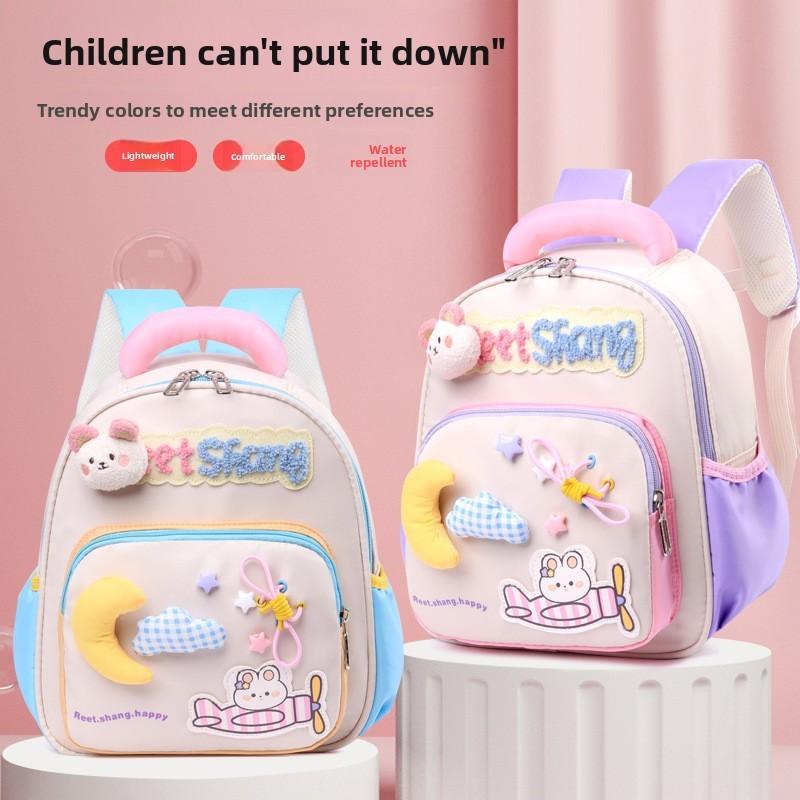 Rabbit Plush Bear Decoration Kids Backpack Lightweight Schoolbag Gift Cartoon