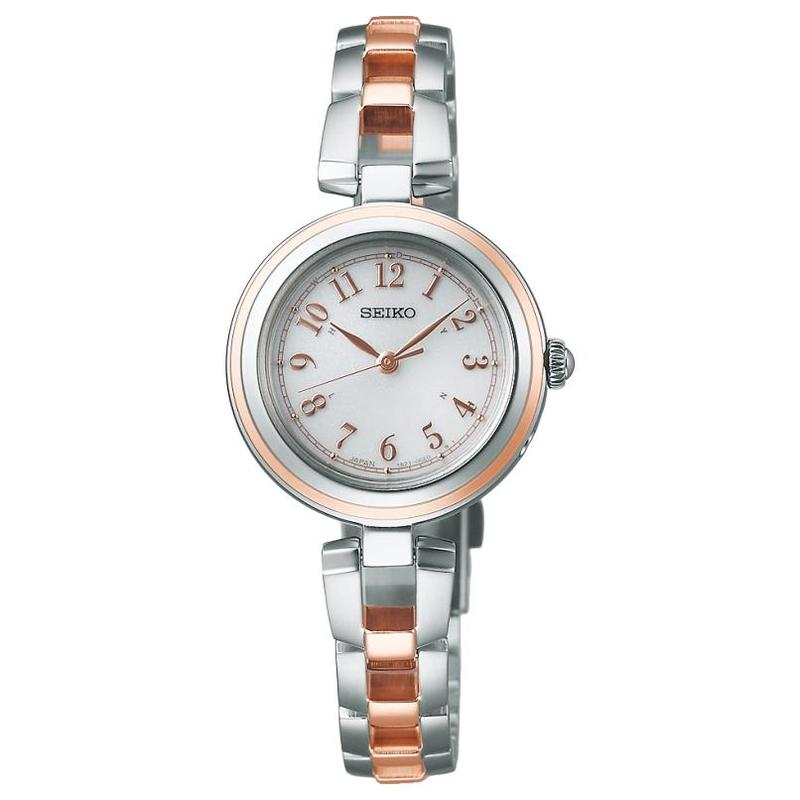 SEIKO 100 meters waterproof, fashionable and versatile, solar Quartz, Steel Strap, , 25.2mm women s watch, white dial SWFH148 белый