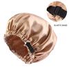 Waterproof Shower Cap Leopard Print Double Layer Elastic Shower Hair Cover Reusable Wave Point Shower Cap Bathroom Supplies