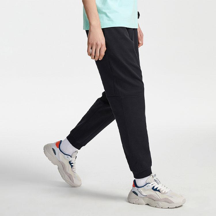 Li Ning X Disney Collaboration Sports Fashion Series Letter Print Knitted Cuffed Sweatpants Men Bottoms Black AKLR189-1