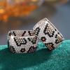 Pendientes Huggie con Estampado de Leopardo y Circonita Cúbica de Moda, Pendientes de Aro Multicolor Totalmente Incrustados con CZ para Mujer