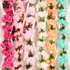 230CM Artificial Sakura Flowers Vine Wedding Garden Rose Arch Home Party Decoration Christmas Bridal Fake Silk Scrapbook Plants